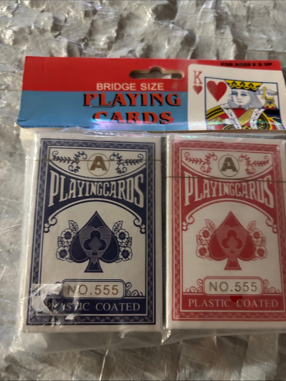 No.555 Bridge-Size Playing Cards - Red & Blue (Pack of 2)